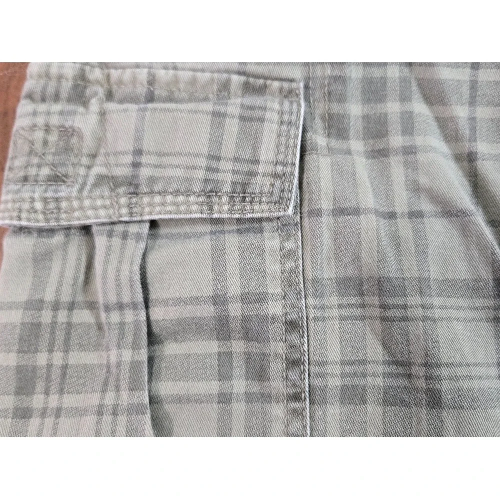 Izod Shorts Mens 100% Cotton Plaid‎ Cargo Green Preppy Beachy 10